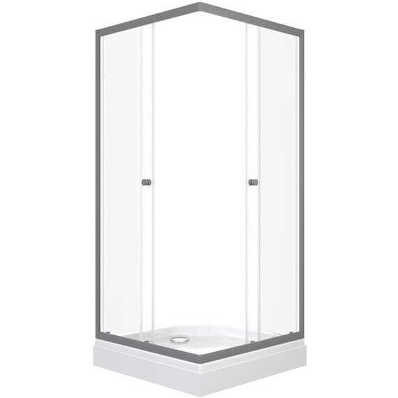 Душевое ограждение Triton Вента 100x100 см Щ0000079307, графит/прозрачное - фото 