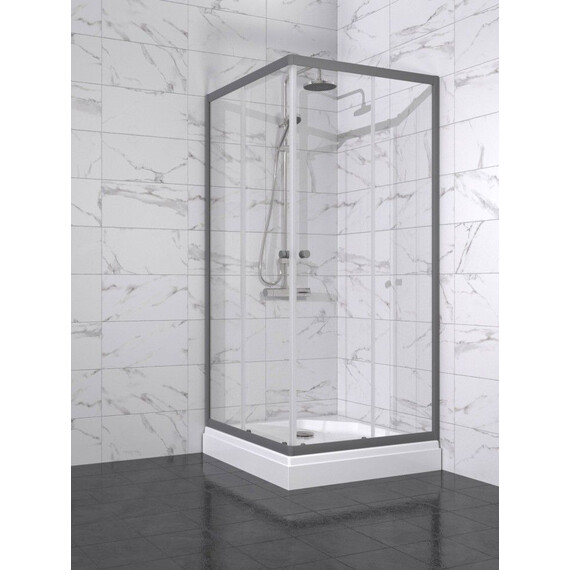 Душевое ограждение Triton Вента 100x100 см Щ0000079307, графит/прозрачное - фото 3