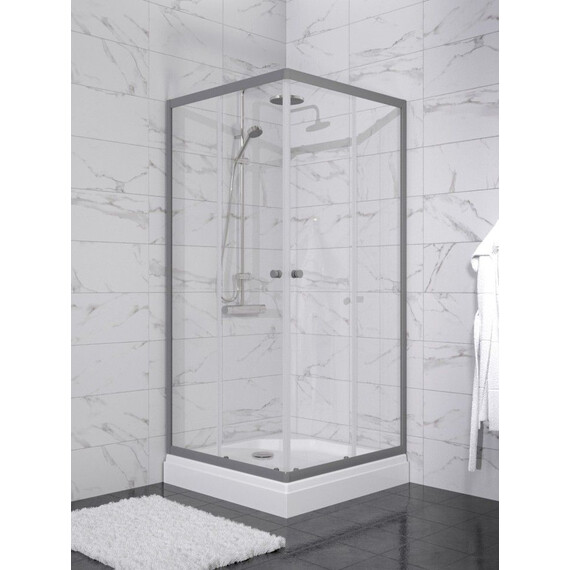 Душевое ограждение Triton Вента 100x100 см Щ0000079307, графит/прозрачное - фото 4