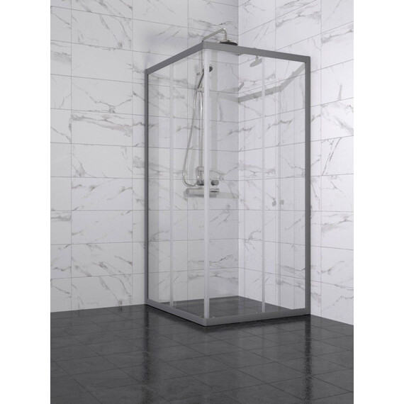 Душевое ограждение Triton Вента 100x100 см Щ0000079316, графит/прозрачное - фото 4