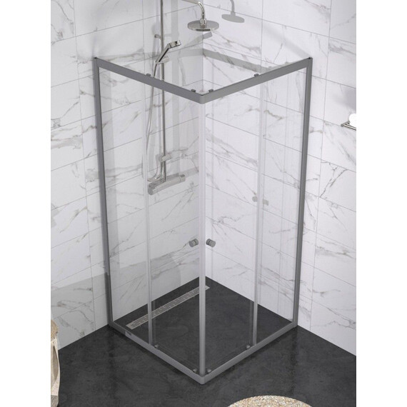 Душевое ограждение Triton Вента 100x100 см Щ0000079316, графит/прозрачное - фото 5