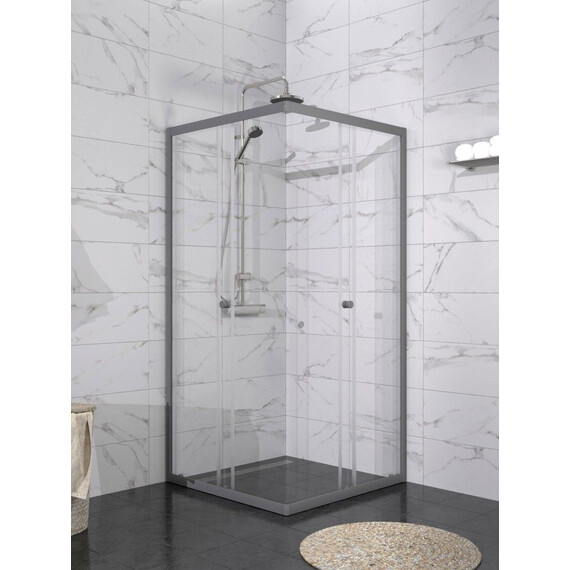 Душевое ограждение Triton Вента 100x100 см Щ0000079316, графит/прозрачное - фото 6