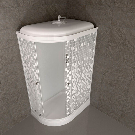 Душевая кабина Тритон Коралл 120x80 см R Щ0000061818, белый/мозаика - фото 6