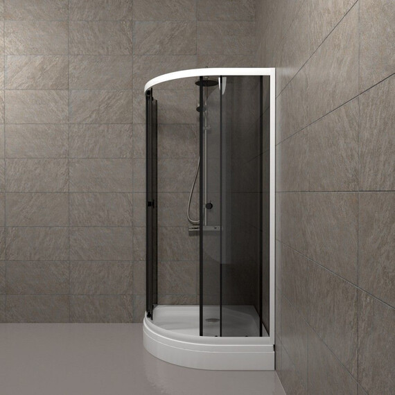 Душевое ограждение Triton Грэй 90x90 см Щ0000066464, белый/тонированное - фото 5