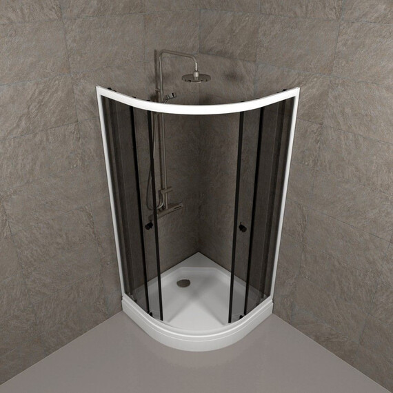 Душевое ограждение Triton Грэй 90x90 см Щ0000066464, белый/тонированное - фото 6