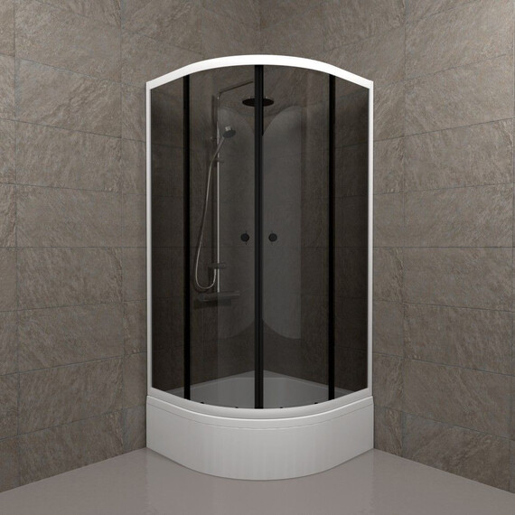 Душевое ограждение Triton Грэй 90x90 см Щ0000066465, белый/тонированное - фото 3