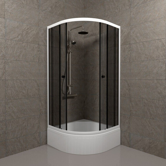 Душевое ограждение Triton Грэй 90x90 см Щ0000066465, белый/тонированное - фото 4