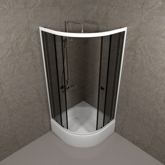 Душевое ограждение Triton Грэй 90x90 см Щ0000066465, белый/тонированное - фото 5