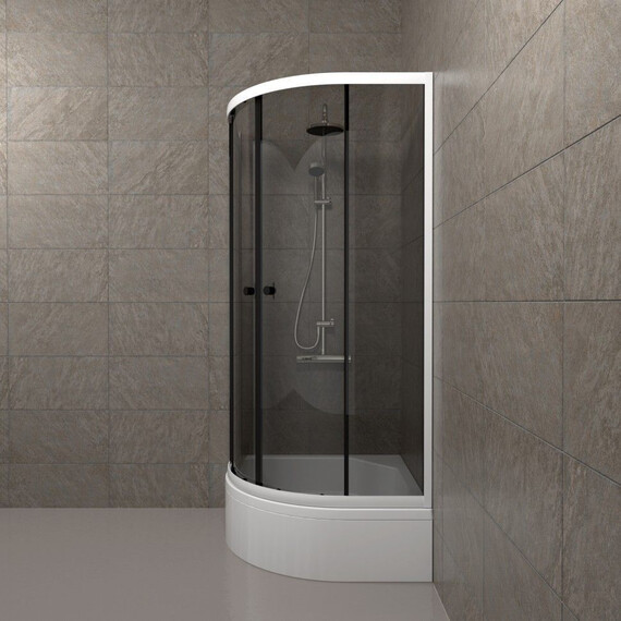 Душевое ограждение Triton Грэй 90x90 см Щ0000066465, белый/тонированное - фото 7