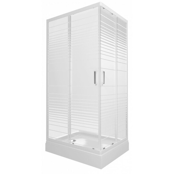 Душевое ограждение Triton Фьюжн 120x80 см Щ0000064851, белый/полосы - фото 