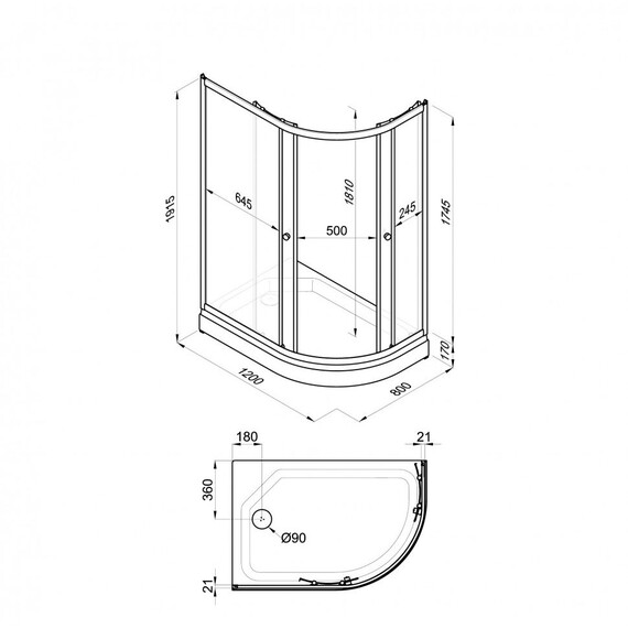 Душевое ограждение Triton Коралл 120x80 см L Щ0000068949, белый/узор - фото 10