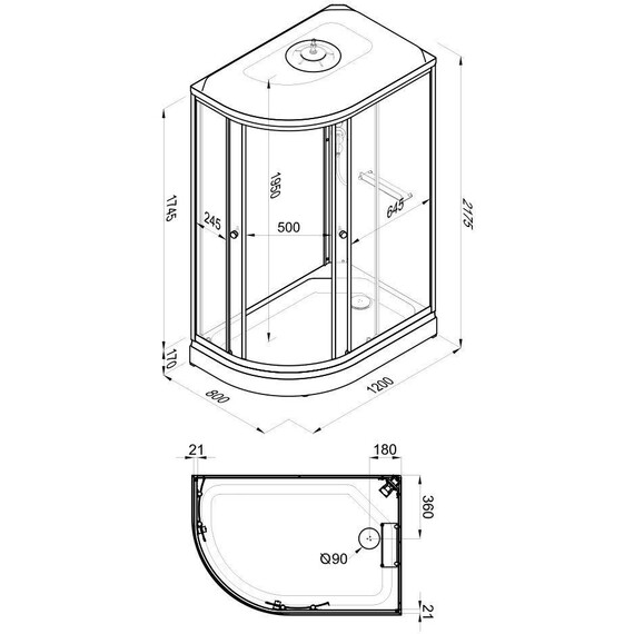 Душевая кабина Тритон Коралл 120x80 см R Щ0000068946, белый/матовое - фото 16