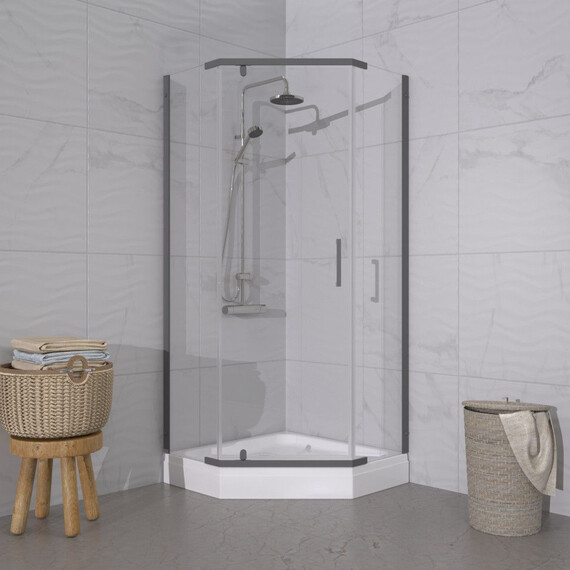 Душевое ограждение Triton Дека 90x90 см Щ0000073925, графит/прозрачное - фото 3