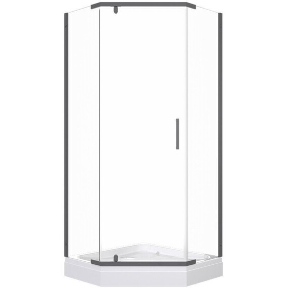 Душевое ограждение Triton Дека 90x90 см Щ0000073925, графит/прозрачное - фото 