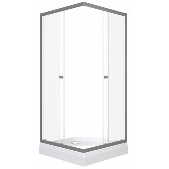 Душевое ограждение Triton Вента 90x90 см Щ0000076257, графит/прозрачное - фото 