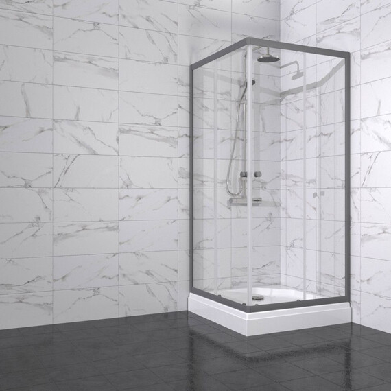 Душевое ограждение Triton Вента 90x90 см Щ0000076257, графит/прозрачное - фото 3