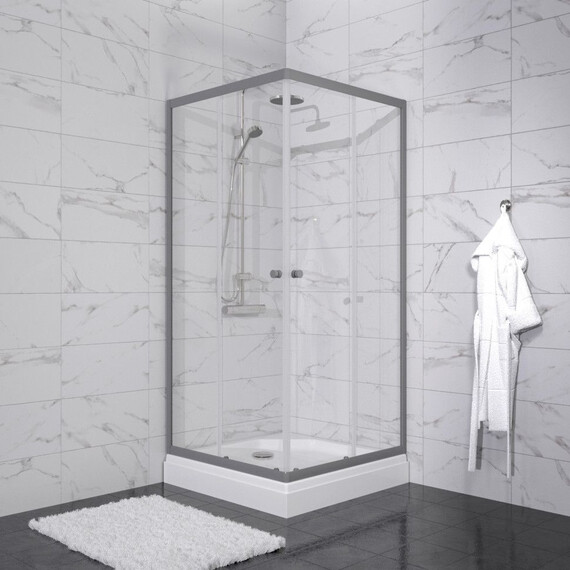 Душевое ограждение Triton Вента 90x90 см Щ0000076257, графит/прозрачное - фото 4