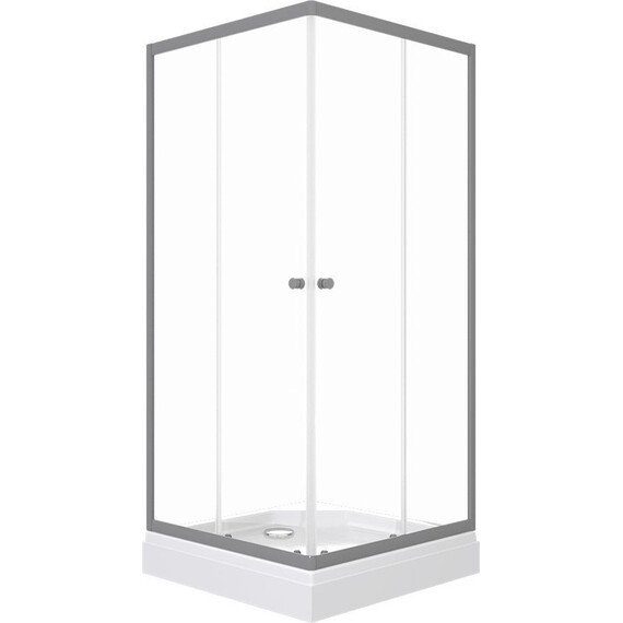 Душевое ограждение Triton Вента 90x90 см Щ0000076257, графит/прозрачное - фото 2