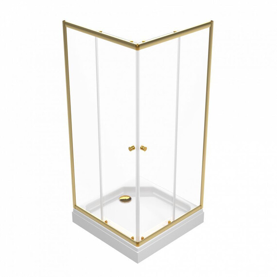 Душевое ограждение Triton Вента 90x90 см Щ0000076255, золото/прозрачное - фото 3