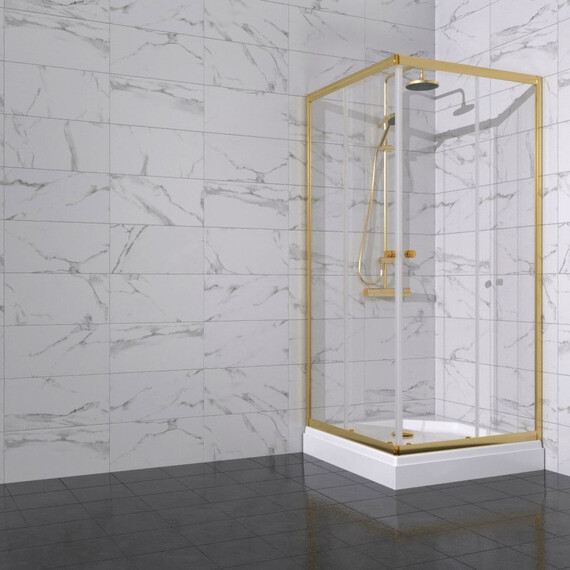 Душевое ограждение Triton Вента 90x90 см Щ0000076255, золото/прозрачное - фото 4