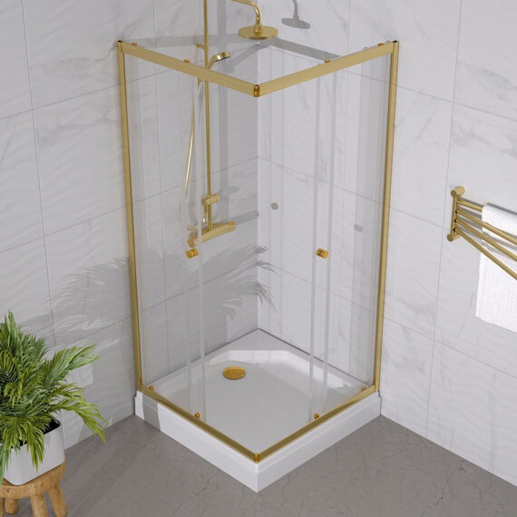 Душевое ограждение Triton Вента 90x90 см Щ0000076255, золото/прозрачное - фото 6