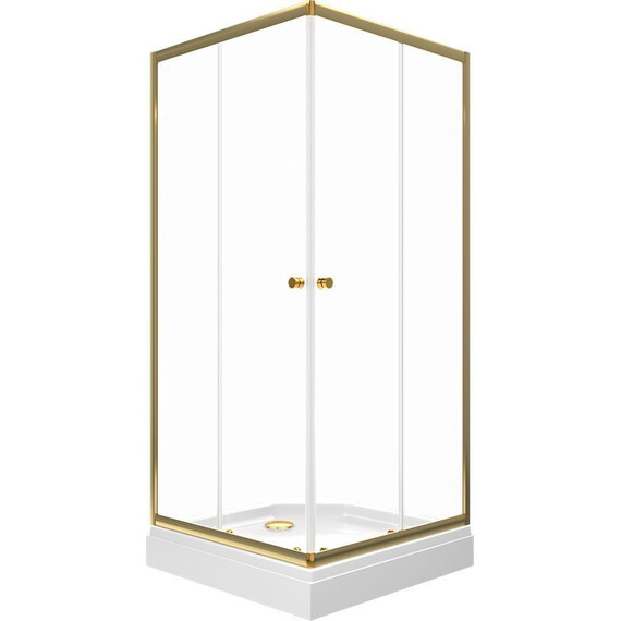 Душевое ограждение Triton Вента 90x90 см Щ0000076255, золото/прозрачное - фото 2