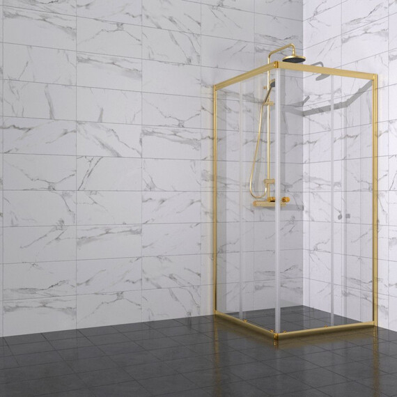 Душевое ограждение Triton Вента 90x90 см Щ0000076256, золото/прозрачное - фото 3