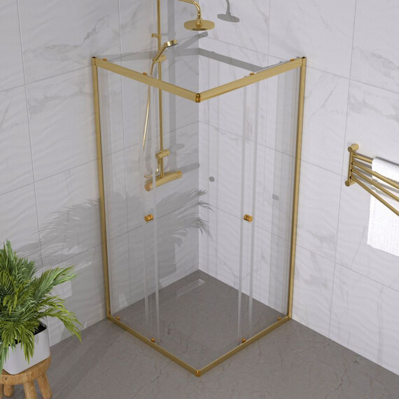 Душевое ограждение Triton Вента 90x90 см Щ0000076256, золото/прозрачное - фото 5