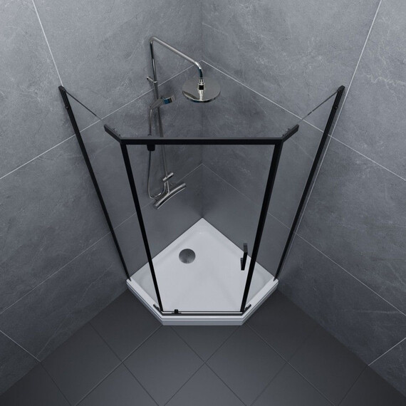 Душевое ограждение Triton Дека 100x100 см Щ0000062933, чёрный/прозрачное - фото 3