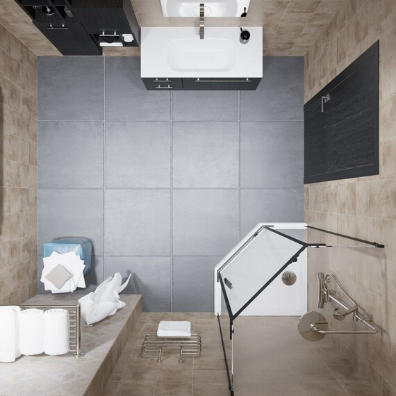 Душевое ограждение Triton Дека 100x100 см Щ0000062933, чёрный/прозрачное - фото 7