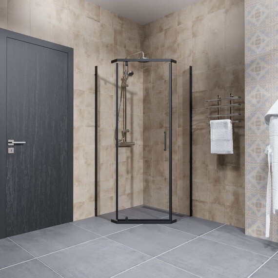 Душевое ограждение Triton Дека 100x100 см Щ0000062934, чёрный/прозрачное - фото 6