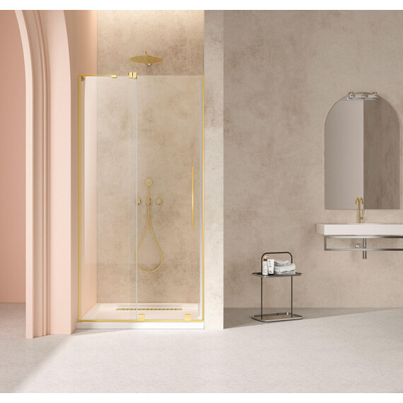 Душевая дверь Vincea Walk-In 120 см VDS-4WSL120CLG-L (стекло 8 мм) брашированное золото/прозрачное - фото 2