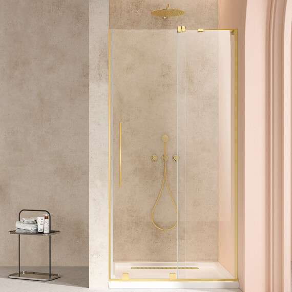 Душевая дверь Vincea Walk-In 120 см VDS-4WSL120CLG-R (стекло 8 мм) брашированное золото/прозрачное - фото 