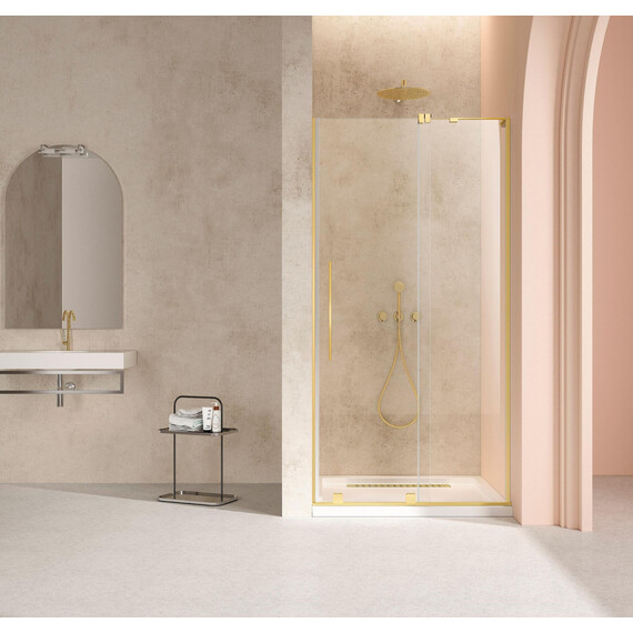 Душевая дверь Vincea Walk-In 120 см VDS-4WSL120CLG-R (стекло 8 мм) брашированное золото/прозрачное - фото 2