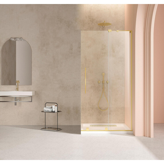 Душевая перегородка Vincea Walk-In 120 см VSW-4WSL120CLG-R (стекло 8 мм) брашированное золото/прозрачное - фото 2