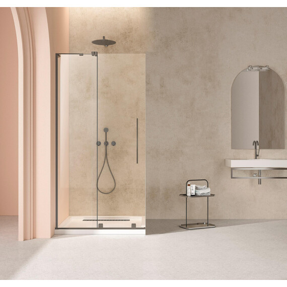 Душевая перегородка Vincea Walk-In 120 см VSW-4WSL120CLGM-L (стекло 8 мм) вороненая сталь/прозрачное - фото 2