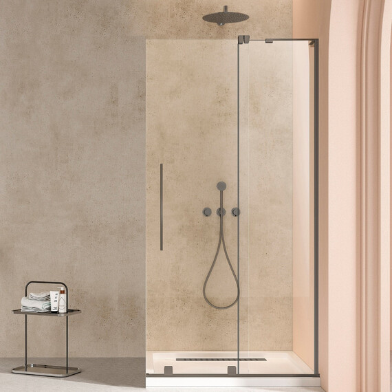 Душевая перегородка Vincea Walk-In 120 см VSW-4WSL120CLGM-R (стекло 8 мм) вороненая сталь/прозрачное - фото 