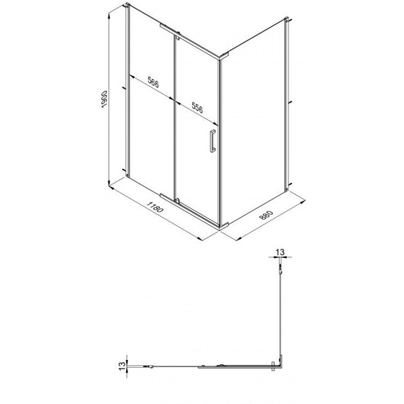 Душевое ограждение Triton Терра 120x90 см Щ0000072197, хром/прозрачное - фото 7