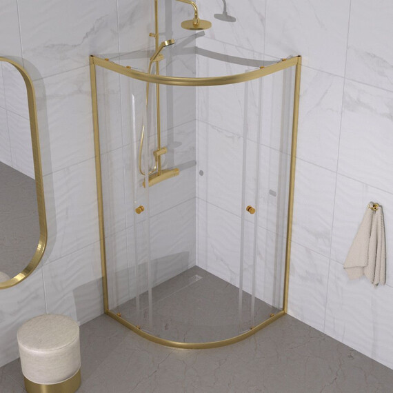 Душевое ограждение Triton Альфа 90x90 см Щ0000073922, золото/прозрачное - фото 4