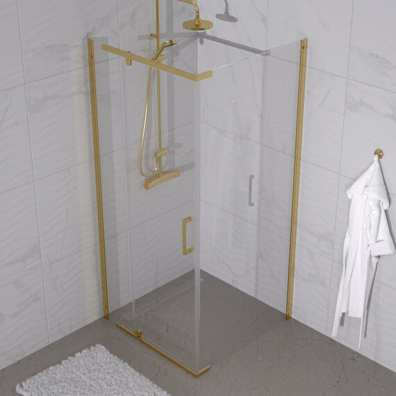 Душевое ограждение Triton Терра 90x90 см Щ0000073933, золото/прозрачное - фото 4