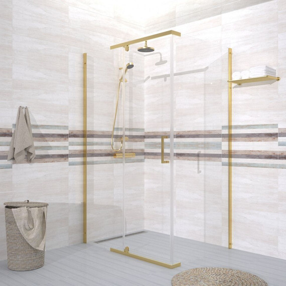 Душевое ограждение Triton Терра 120x90 см Щ0000073934, золото/прозрачное - фото 3