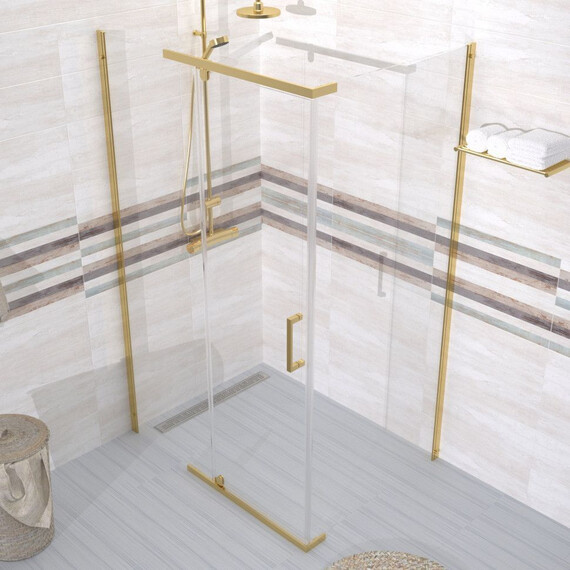 Душевое ограждение Triton Терра 120x90 см Щ0000073934, золото/прозрачное - фото 4