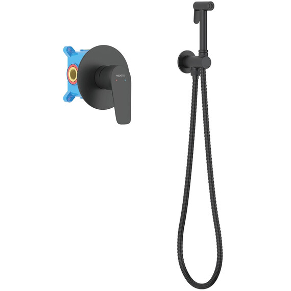 Набор для гигиенического душа Aquatek Бетта AQ1119MB (со скрытой частью) чёрный матовый - фото 