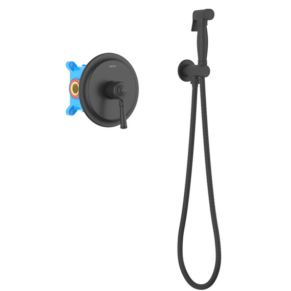 Набор для гигиенического душа Aquatek Классик AQ1519MB (со скрытой частью) чёрный матовый - фото 