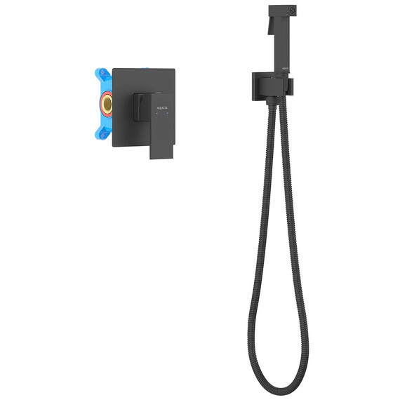 Набор для гигиенического душа Aquatek Либра AQ1619MB (со скрытой частью) чёрный матовый - фото 