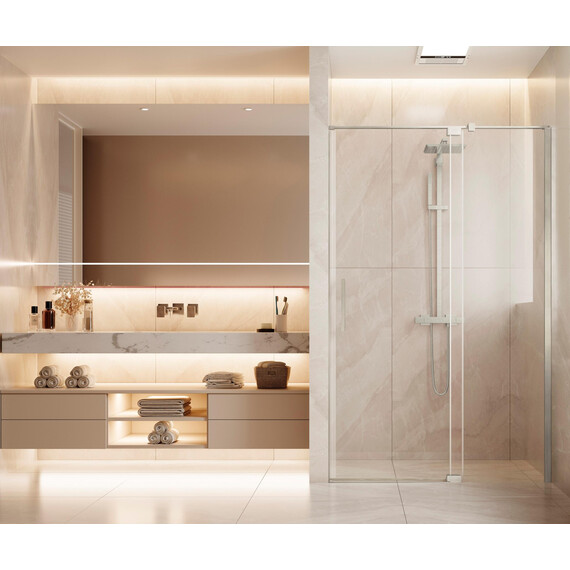 Душевая дверь Vincea Extenza 100-110 см VDP-4EX1011CLBN (стекло 8 мм) брашированный никель/прозрачное - фото 2