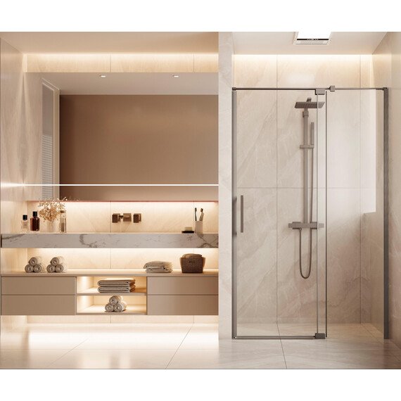 Душевая дверь Vincea Extenza 100-110 см VDP-4EX1011CLGM (стекло 8 мм) вороненая сталь/прозрачное - фото 3