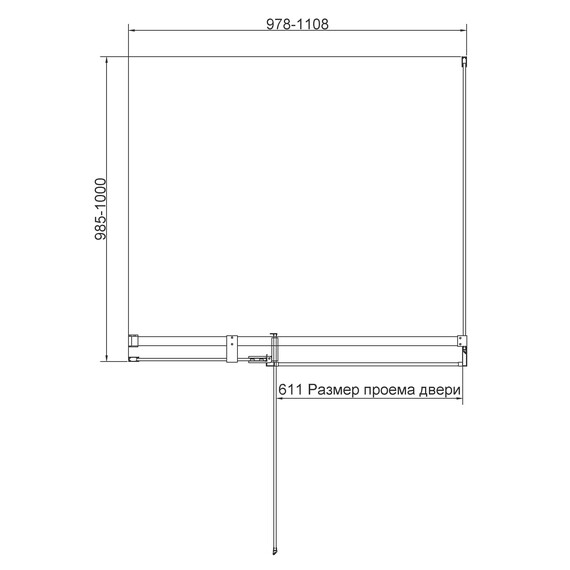 Душевое ограждение Vincea Extenza 100-110x100 см VSR-4EX101110CLGM (стекло 8 мм) вороненая сталь/прозрачное - фото 5