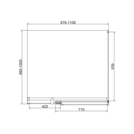 Душевое ограждение Vincea Extenza 100-110x100 см VSR-4EX101110CL (стекло 8 мм) хром/прозрачное - фото 4