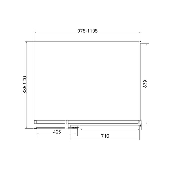 Душевое ограждение Vincea Extenza 100-110x90 см VSR-4EX101190CLGM (стекло 8 мм) вороненая сталь/прозрачное - фото 4